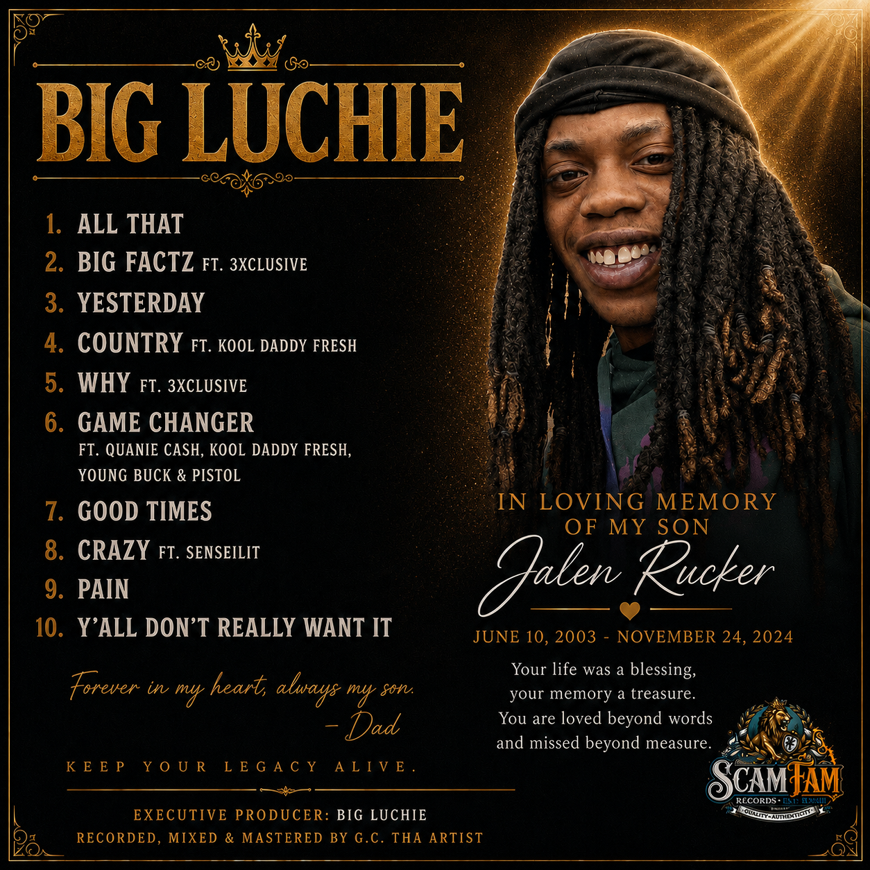 BIG LUCHIE album back cover