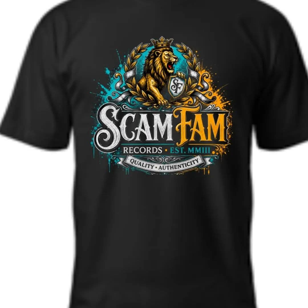 ScamFam Records Tee — Black